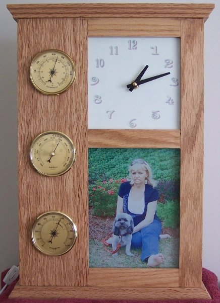 Solid Red Oak Mantle Clock made with sublimation printing